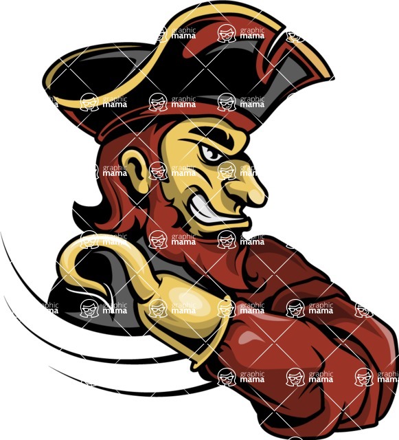 Vector Mascot Collection - Angry Pirate Mascot Design